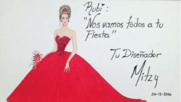 Mitzy, se le diseña el vestido de XV años a Rubí 