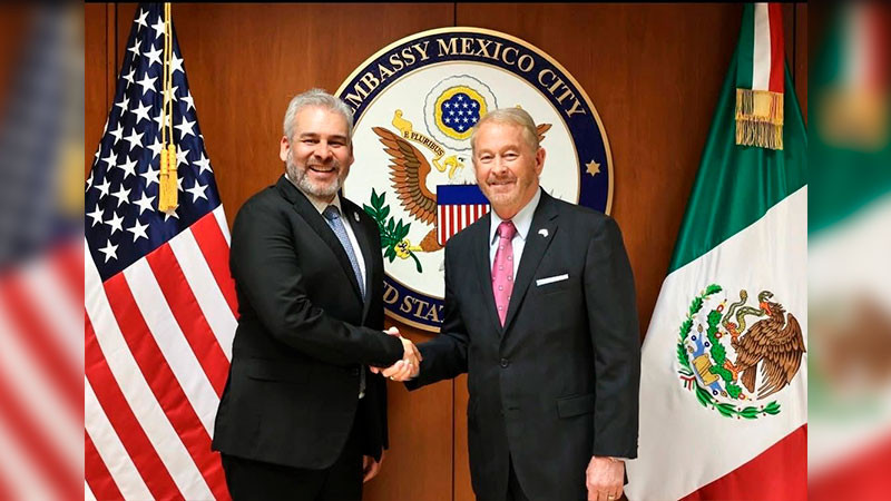 Bedolla y embajador de EUA acuerdan cooperación y trabajo conjunto 