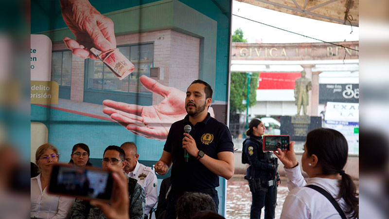 En Zitácuaro, Michoacán realiza FGE jornada informativa para la prevención de la extorsión 