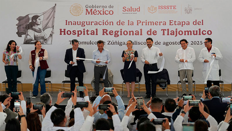 Inaugura Sheinbaum la primera etapa del Hospital Regional del ISSSTE en Tlajomulco de Zúñiga, Jalisco  