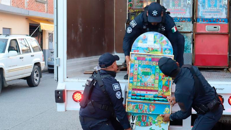 En Michoacán se han asegurado cerca de 3 mil máquinas tragamonedas en poco menos de cuatro años: SSP 