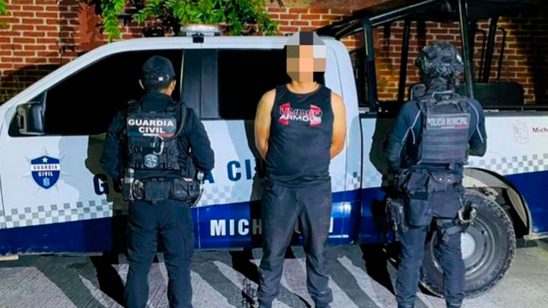 Aprehenden en Zamora, Michoacán a presunto agresor en posesión de arma de fuego 