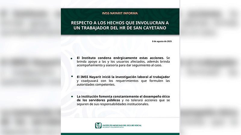 Detienen a empleado del IMSS; acusado de grabar con cámara oculta en baños femeninos del hospital en Nayarit 