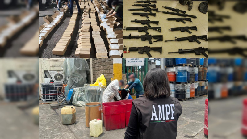 FGR en Michoacán informa de golpes al crimen en julio: Más de 38 sentencias y toneladas de estupefacientes destruidas 