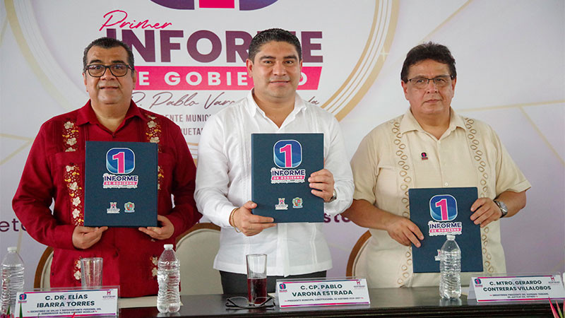 Rinde su primer informe de gobierno el alcalde Pablo Varona en Huetamo, Michoacán 