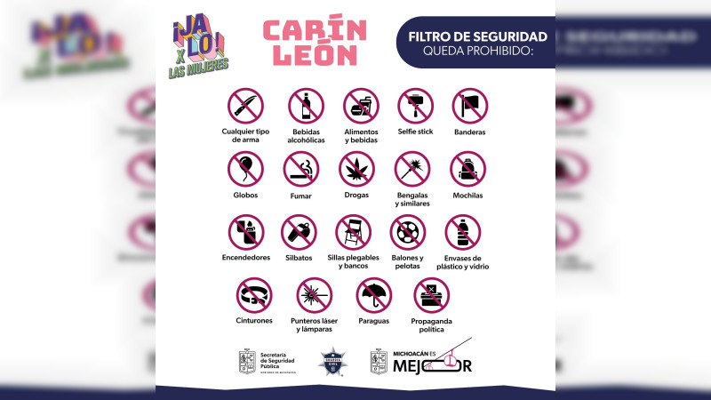 Conoce la lista de objetos que no podrás ingresar al concierto de Carín León en Morelia 