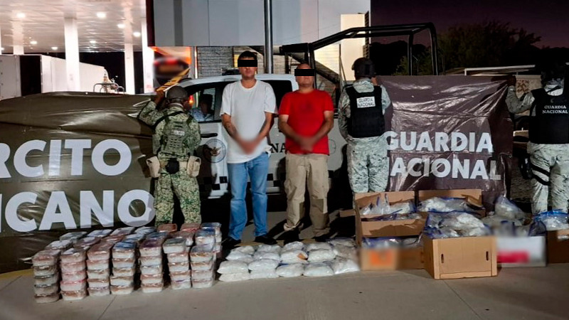 Aseguran más de 300 kilos de estupefacientes escondidos en tráiler en Baja California; hay dos detenidos 