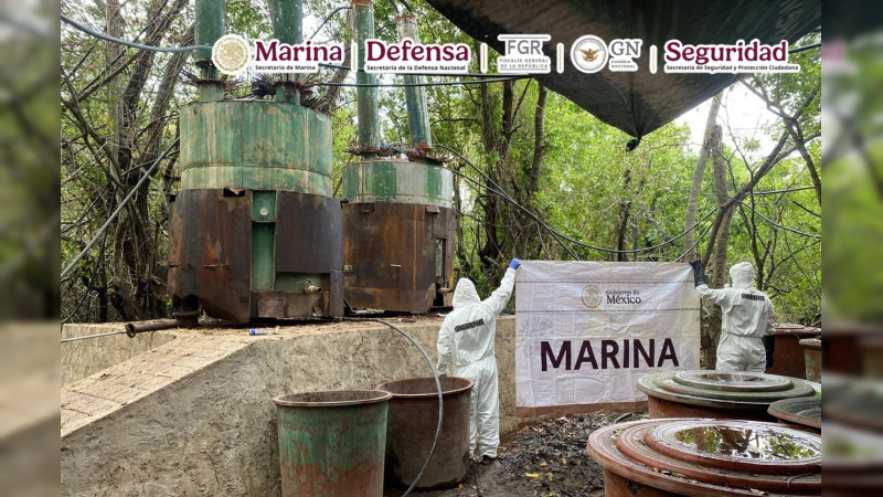 Marina da golpe de 3.5 mil millones en Nayarit: Asegura laboratorio clandestino con más de 12 toneladas de estupefacientes 
