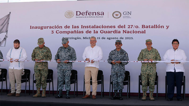 Inaugura Bedolla cuartel regional de la Guardia Nacional en Apatzingán 