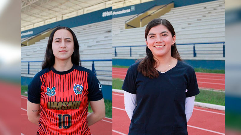 UMSNH semillero para el balompié femenil; las nicolaitas María de la Luz Quezadas y Cristina Estrella destacan en el fútbol 