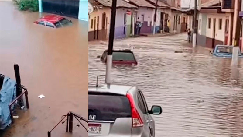 Fuerte lluvia deja severas afectaciones en Purépero, Michoacán  