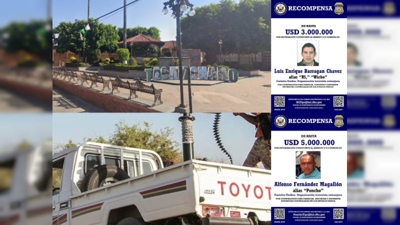 Grupo en la mira de EEUU patrulla el Occidente de Michoacán, con camionetas artilladas y armas de cientos de miles de pesos, a 15 minutos de la Presidencia de Tocumbo 