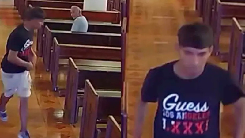 Captan a joven mientras roba a abuelito en iglesia de Monterrey 