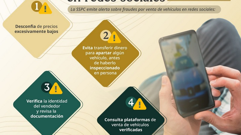 SSPC alerta sobre fraudes en la compra de vehículos ofertados en redes sociales 