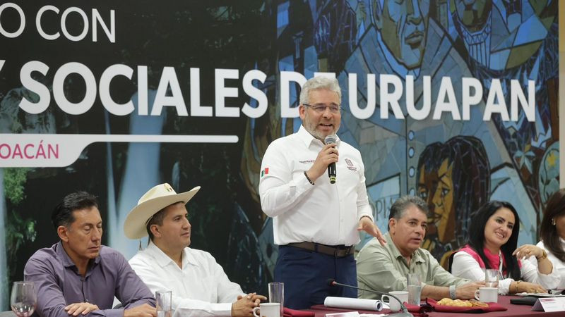 Bedolla y sector productivo de Uruapan revisan avances de obra y seguridad  
