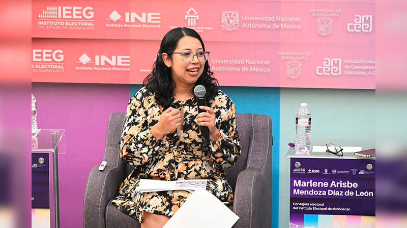 Consejera del IEM comparte experiencia inédita en elección judicial durante coloquio en Guanajuato 