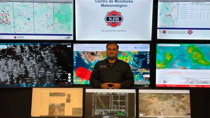 Registran lluvia fuerte en San Juan del Río, Querétaro  