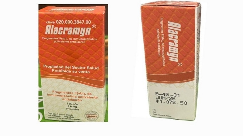 Emite COFEPRIS Alerta Sanitaria por robo del producto Alacramyn 
