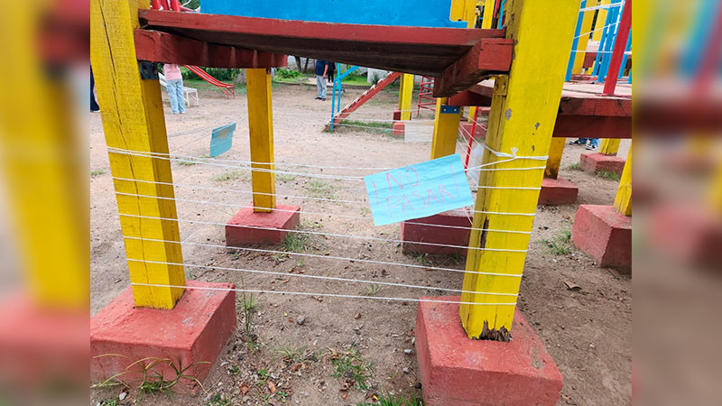 Juegos en deterioro y peligro para los niños: Así luce la Unidad Deportiva Tijeras, en Morelia