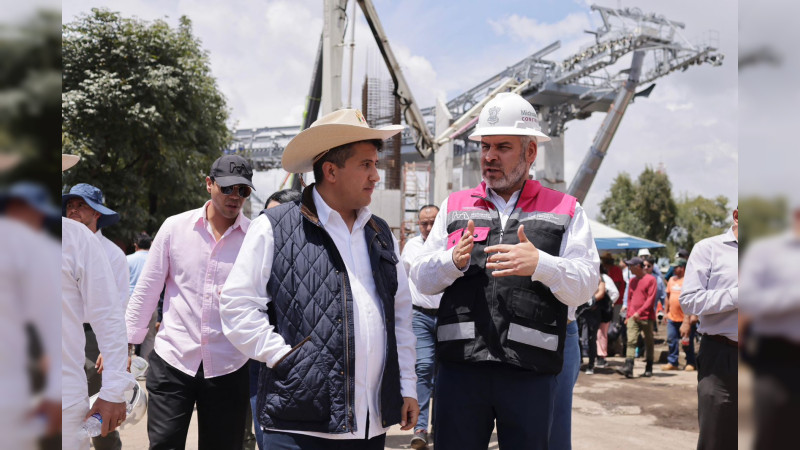 Avanza construcción del teleférico en Uruapan, supervisa Bedolla trabajos de infraestructura  
