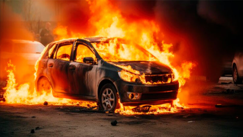 Incendian coche junto a un cadáver en Hidalgo; se desconocen las causas del hecho  