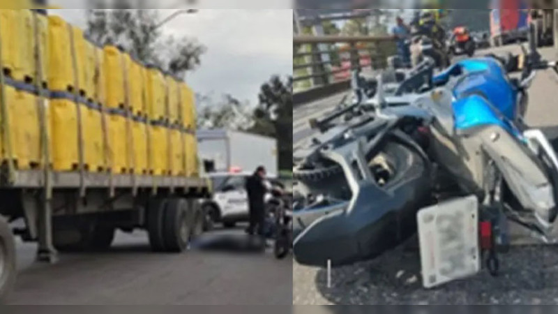 Motociclista pierde la vida al caer en un bache y ser atropellado por un tráiler en CDMX 