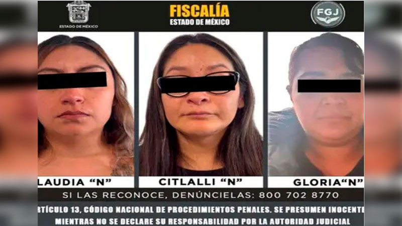 Son detenidas 3 mujeres acusadas por el homicidio de 7 menores en el Estado de México 