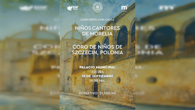Niños Cantores de Morelia y Coro de Niños de Polonia ofrecerán concierto con causa 