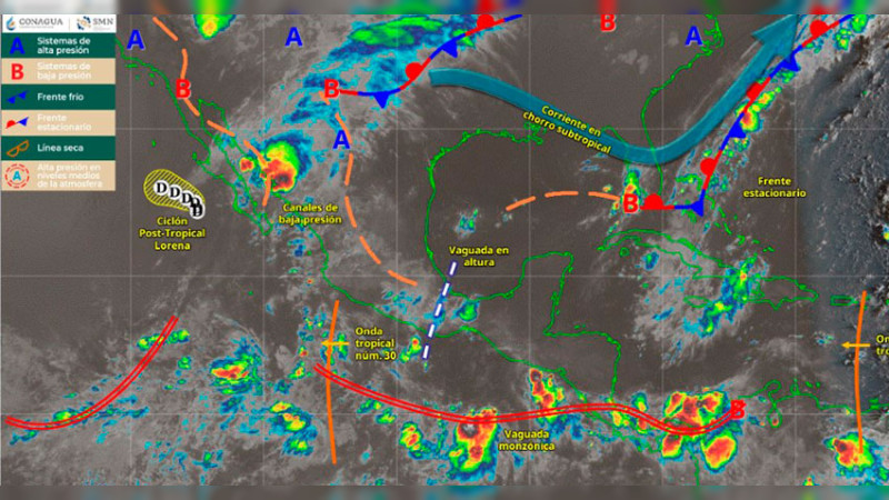 “Lorena” se debilitó a ciclón post-tropical 