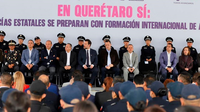 Reciben 63 elementos de Policía Estatal de Querétaro constancia de certificación internacional 