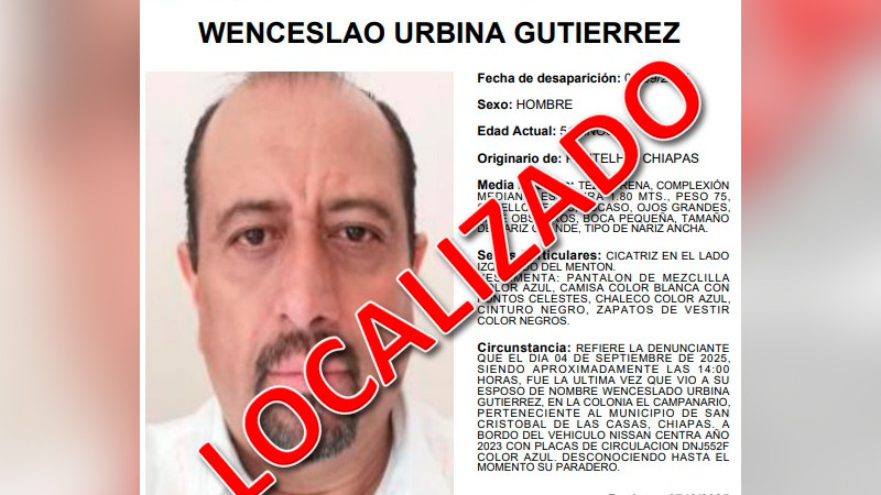 Localizan con vida a ex director de la Policía de San Cristóbal de las Casas; fue secuestrado con dos personas más 