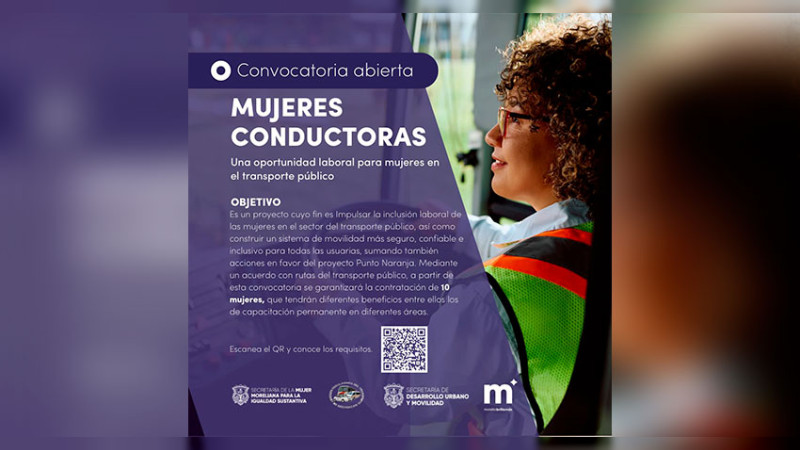  Ayuntamiento de Morelia abre convocatoria para el programa “Mujeres al volante” 