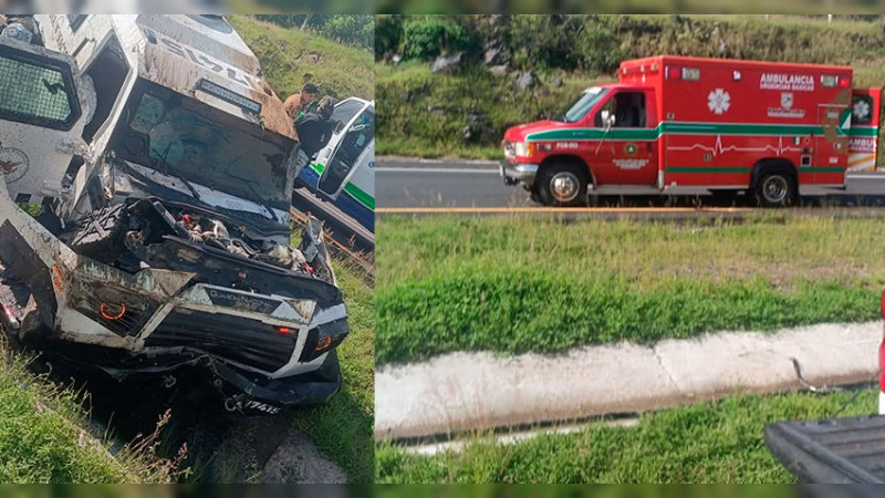 Se accidentan elementos de la GN en la autopista México-Guadalajara; hay cinco heridos 