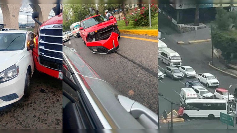 Accidentada mañana de viernes en Morelia, Michoacán: Tres percances, dejan un lesionado y daños materiales 