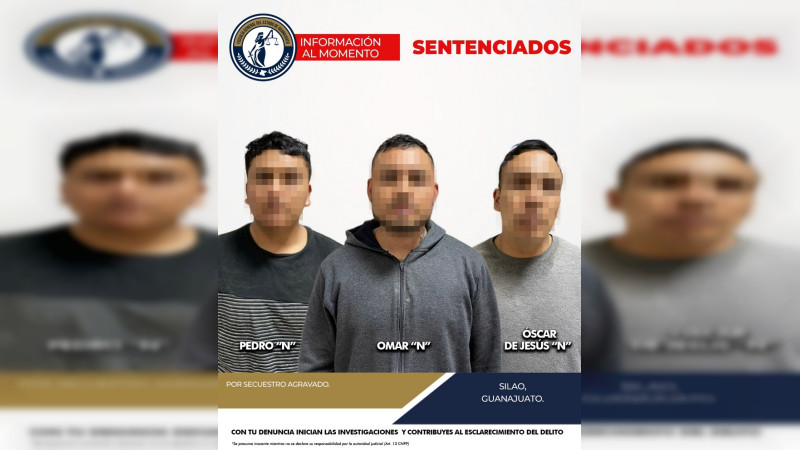 Condenan a más de medio siglo de prisión a tres hombres por secuestro agravado en Silao, Guanajuato 
