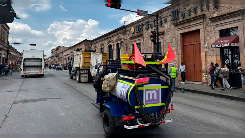 Gobierno de Morelia realiza operativo especial de limpieza, tras los festejos patrios 