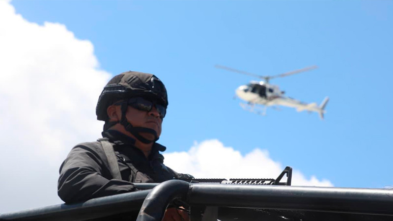 En cinco BOM más de 150 elementos de fuerzas estatales y federales resguardan Uruapan, Michoacán  