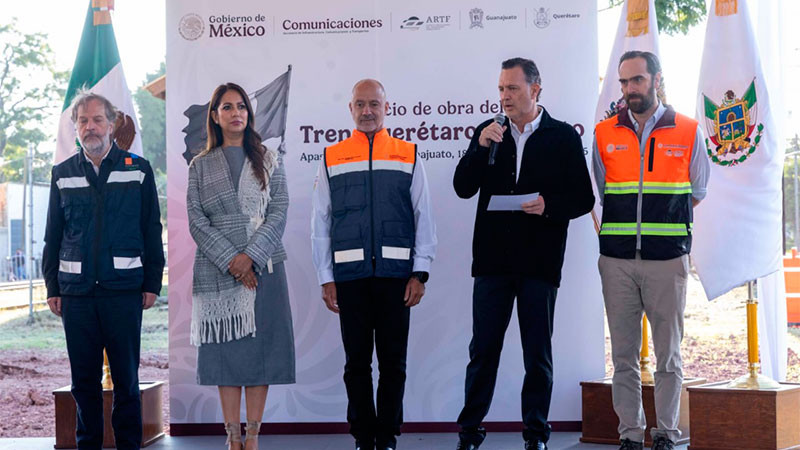 Inicia construcción del Tren Querétaro-Irapuato; Mauricio Kuri asiste a banderazo de arranque de la obra  