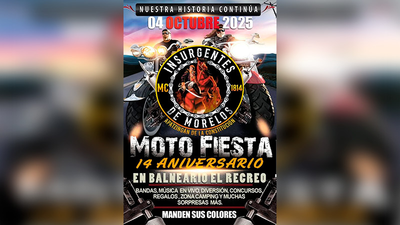 Celebrarán el Motofest 2025 en Apatzingán, Michoacán 