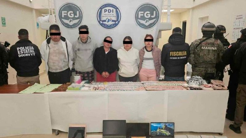 Caen 5 presuntos integrantes de banda criminal dedicada a la extorsión, homicidio y más en Edomex 