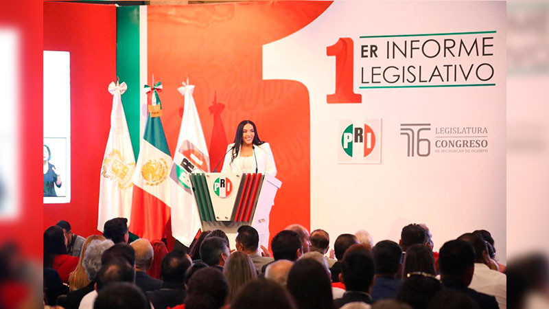 A construir acuerdos por Michoacán convoca Adriana Campos al rendir Primer Informe y dar a conocer los resultados legislativos y sociales del PRI 