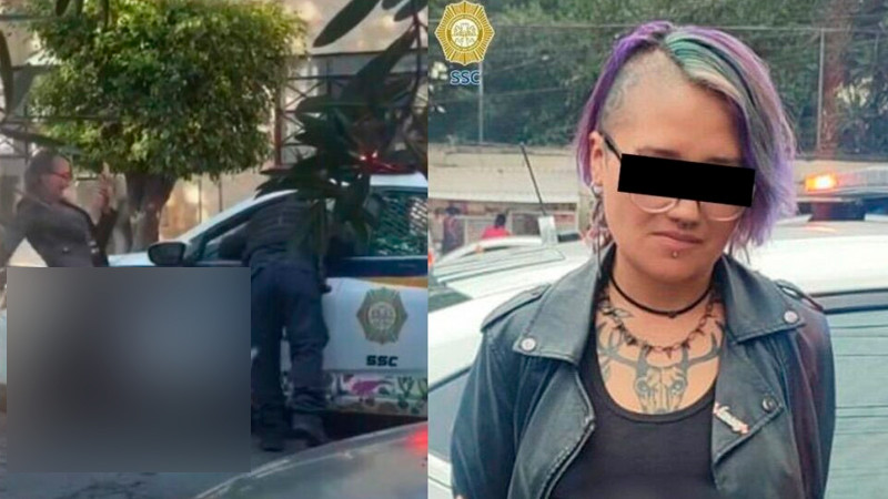 Captan en video a mujer agrediendo a un policía; la llaman "Lady Patadas" 