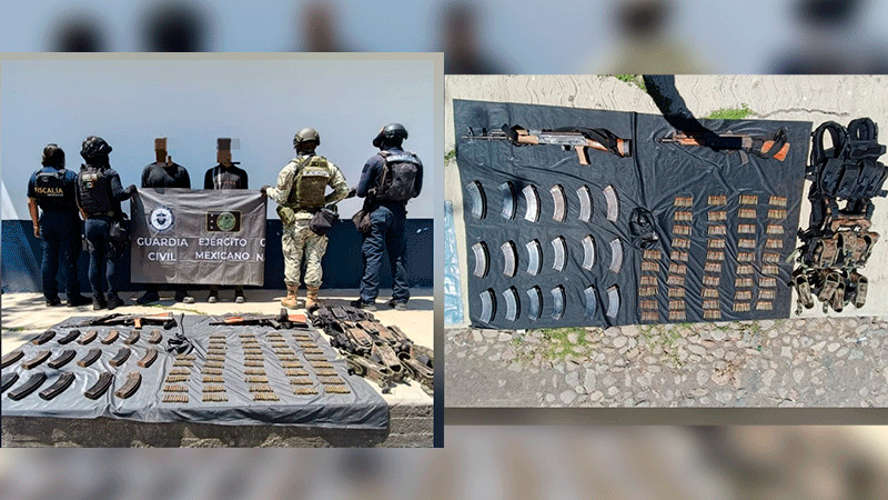 Operación Apatzingán: Detienen a dos y les aseguran armas en Parácuaro, Michoacán  