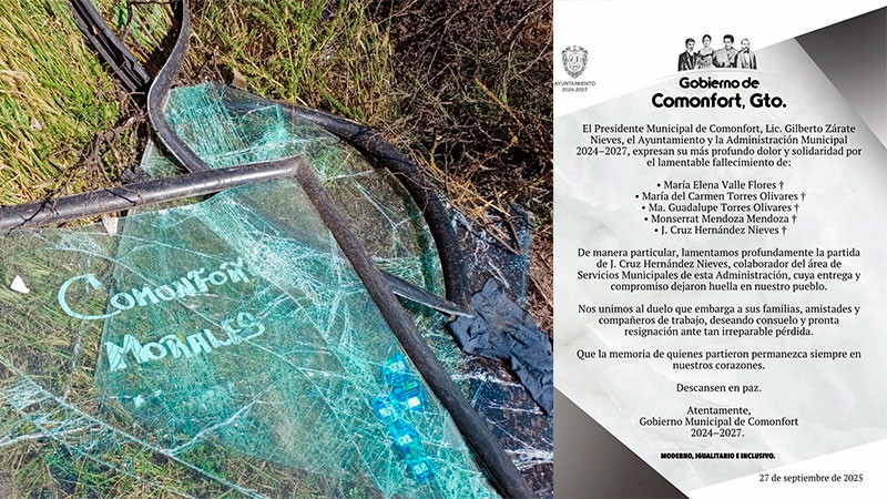 Dan a conocer nombres de las víctimas del accidente entre autobús y tren en la comunidad de La Nopalera de Comonfort, Guanajuato 