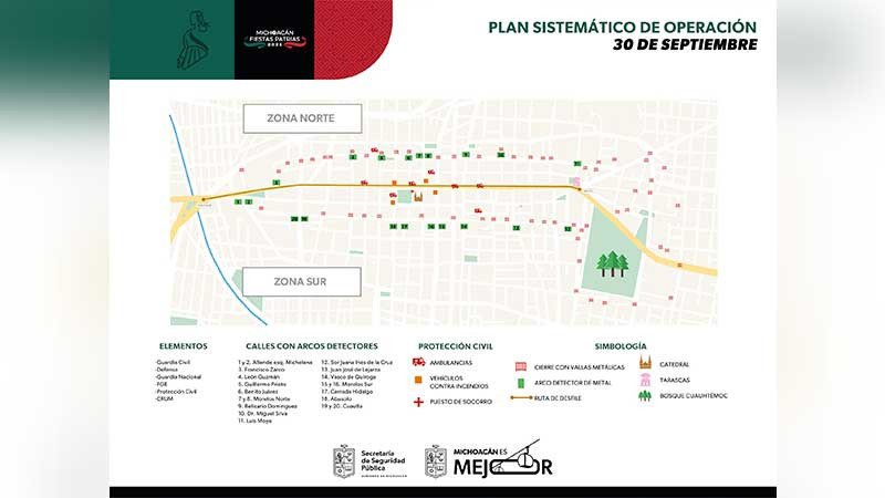Dan a conocer los accesos para el desfile del 30 de septiembre en Morelia, Michoacán; serán 20 entradas  