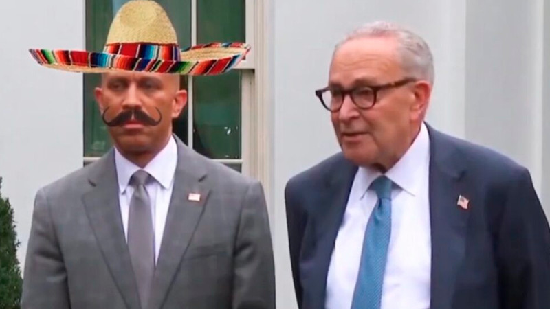 Trump se burla de líder demócrata y usa IA para caracterizarlo como mexicano 