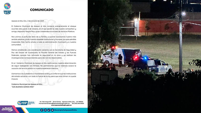 Confirman que árbitro asesinado en Apaseo el Alto, Guanajuato, era trabajador municipal  