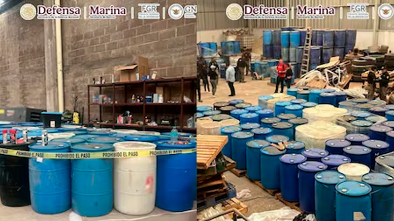 En Durango, aseguran más de 2 mil costales con precursores químicos y 7 mil litros de huachicol 