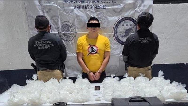 Detienen en Panindícuaro, Michoacán, a sujeto en posesión de 40 kilos de estupefaciente 