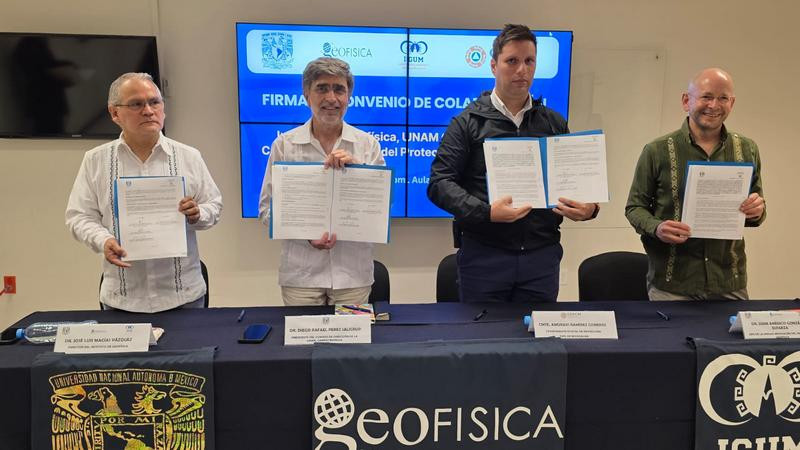 Firman convenio de colaboración el Instituto de Geofísica de la UNAM y Protección Civil de Michoacán 